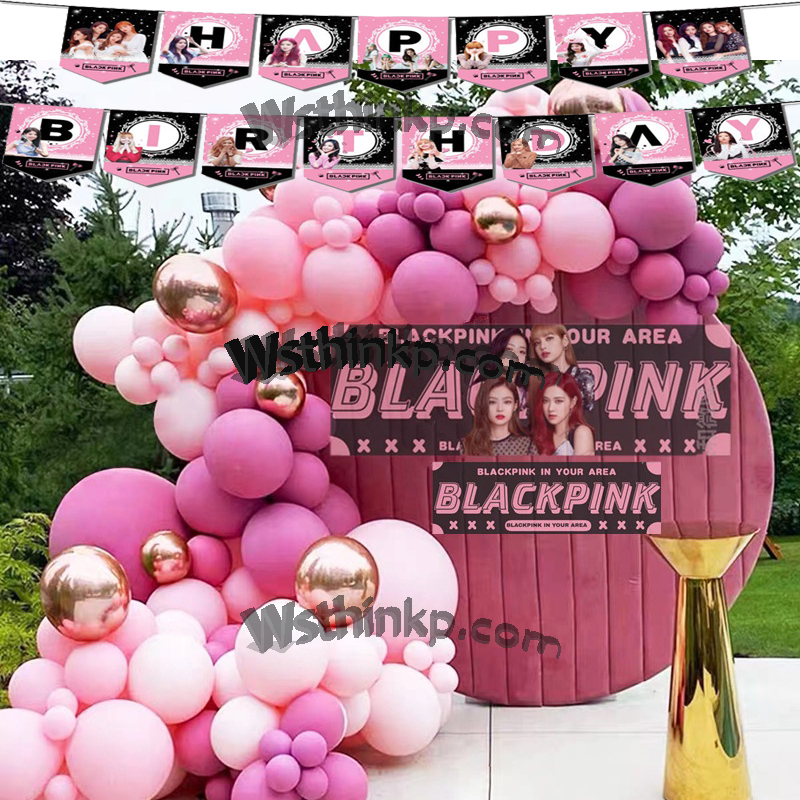 BLACKPINK Theme Party Decorations Set Blackpink Latex Balloon Cake