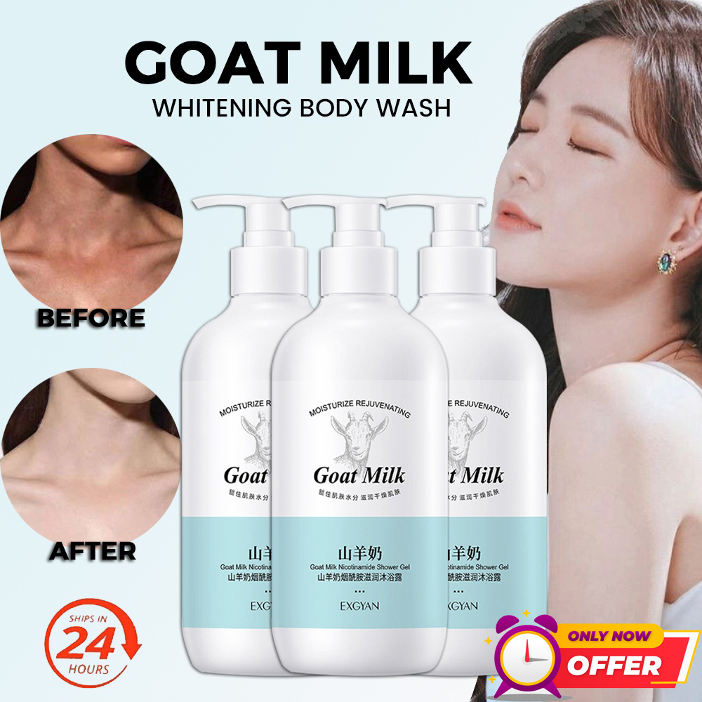 Goat Milk Body Wash Lotion Whitening Improve Dryness Moisturizing