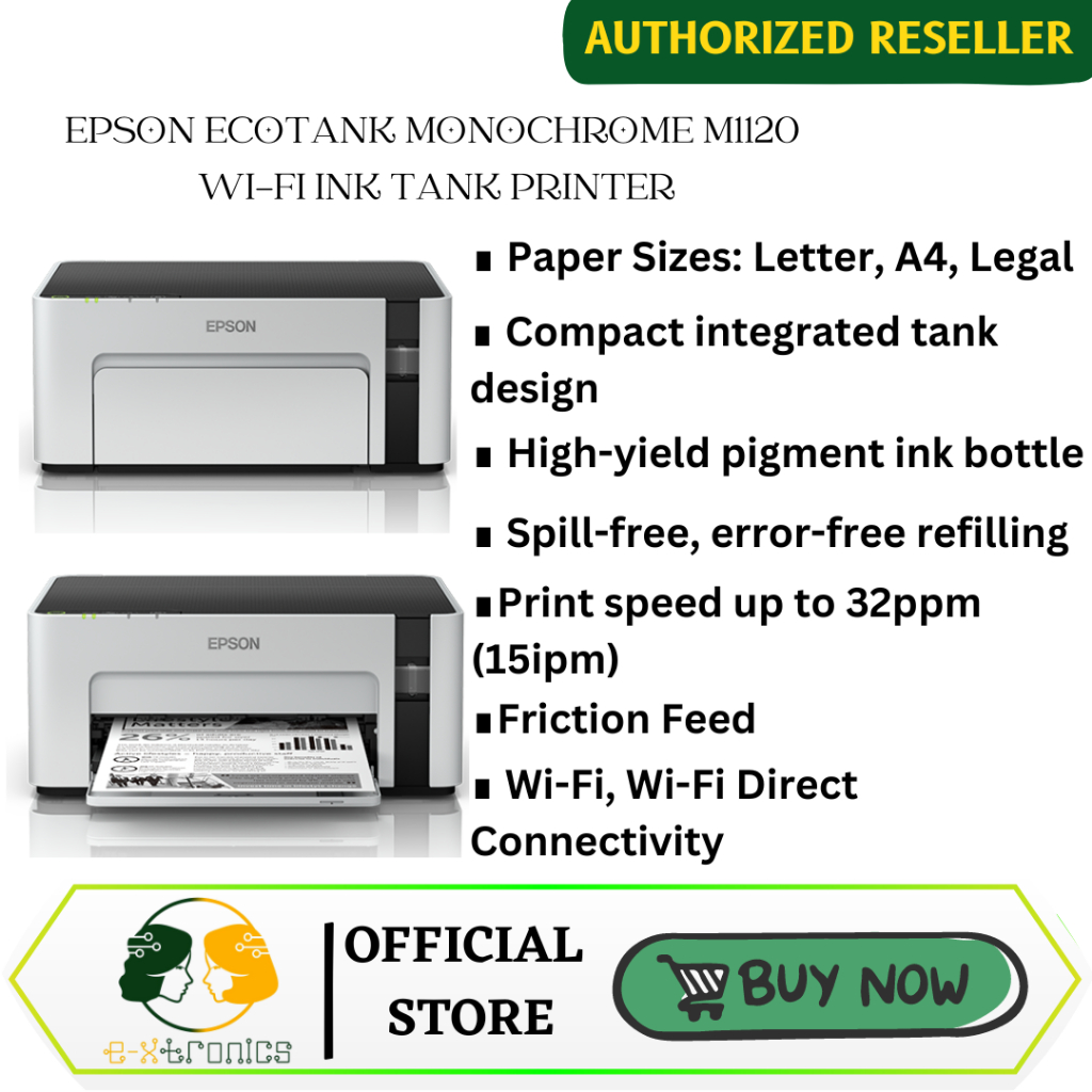 Epson Ecotank Monochrome M Wi Fi Ink Tank Printer Shopee Philippines