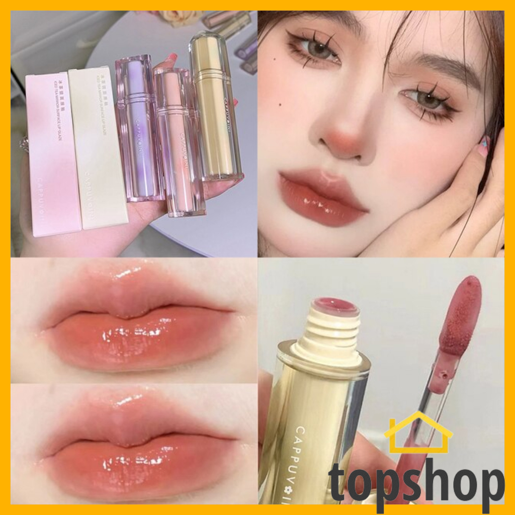 TOPSHOP CAPPUVINI Lipstick Crystal Mirror Lip Gloss Nude Liptint Long