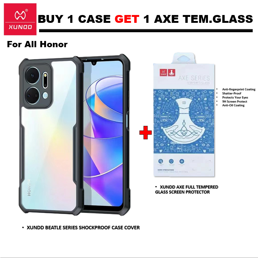 Xundd Beatle Case With Axe Full Tempered Glass For Nova Honor X G X