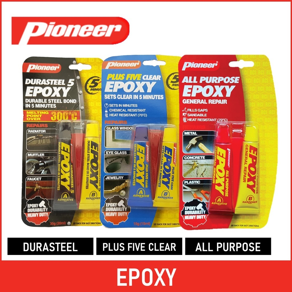 Pioneer Brand Durasteel Epoxy All Purpose Epoxy Plus Clear Epoxy