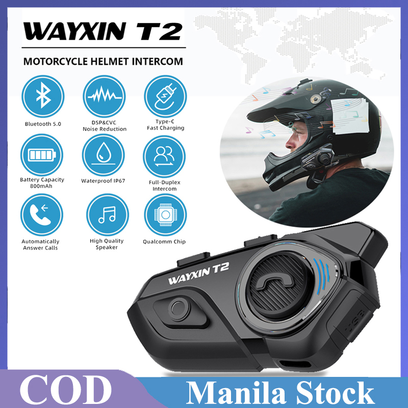 Wayxin T Motorcycle Helmet Headset Bluetooth Intercom Headphone Motor