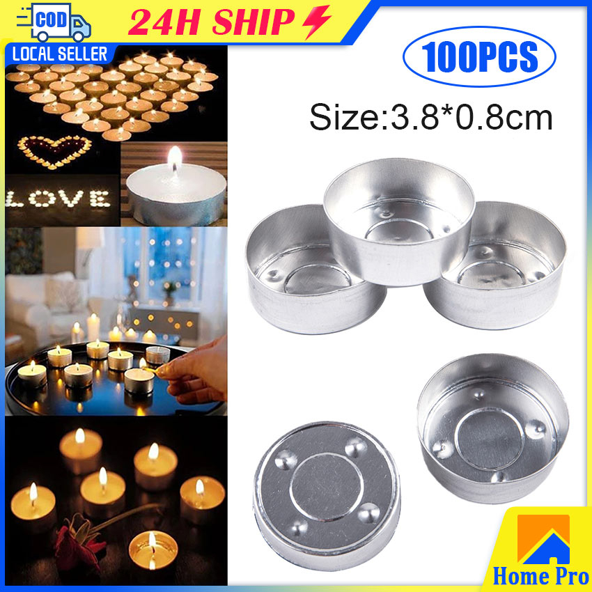 Pcs Set Tealight Candle Holder Candle Wick Aluminum Tea Light Tins