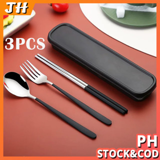 Korean Style 304 Stainless Steel 3In1 Fork Spoon And Chopsticks