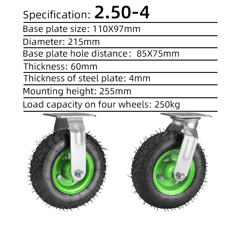 Rubber Wheel Mute Caster Push Cart Wheel Trolley Heavy Duty