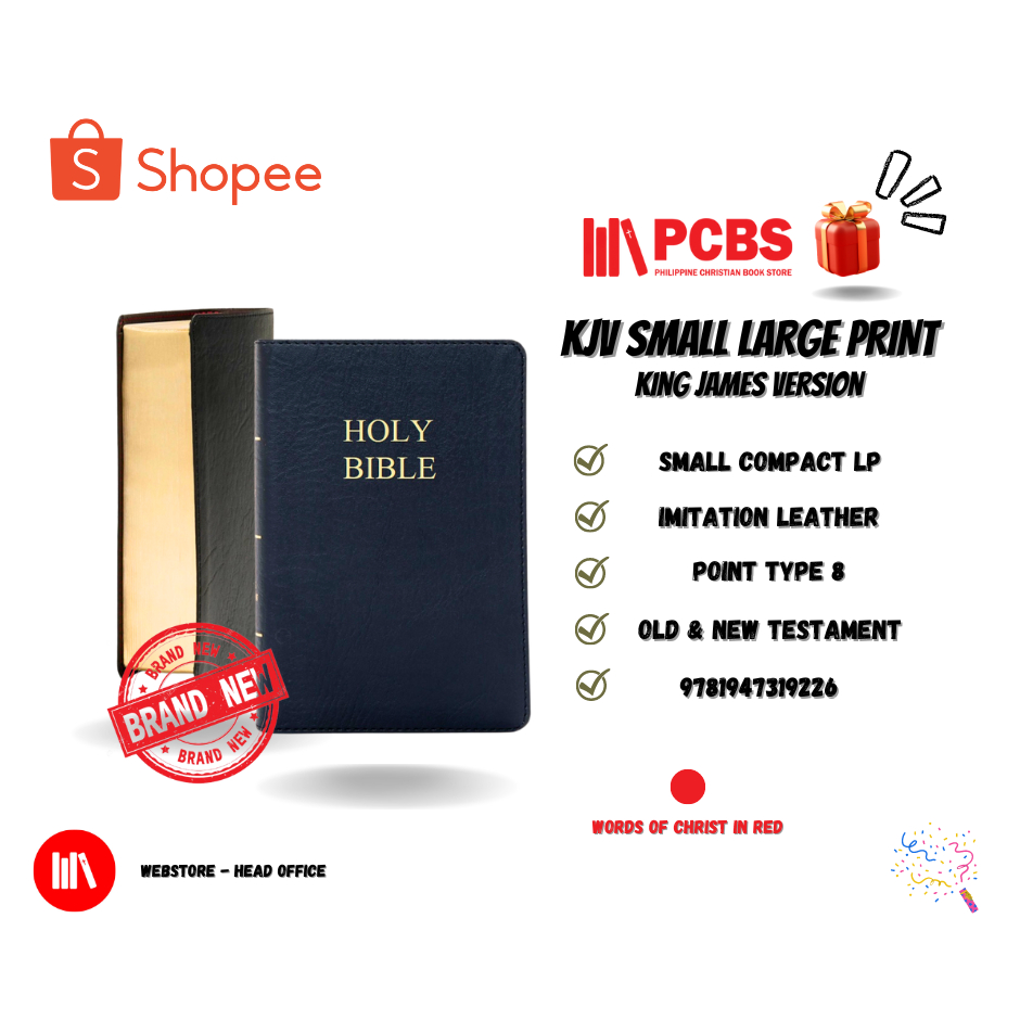 PCBS KJV Holy Bible Small Compact Large Print POINT TYPE 8 Black