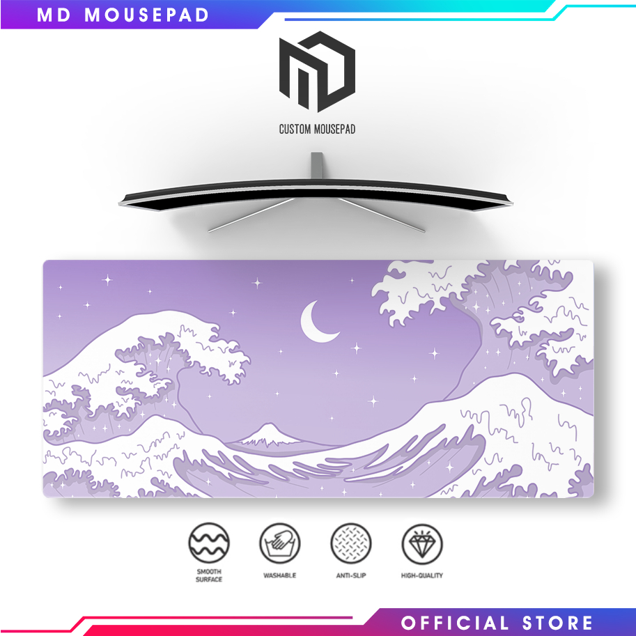 Md Mousepad Kawaii Great Wave Extended Large Gaming Mouse Pad