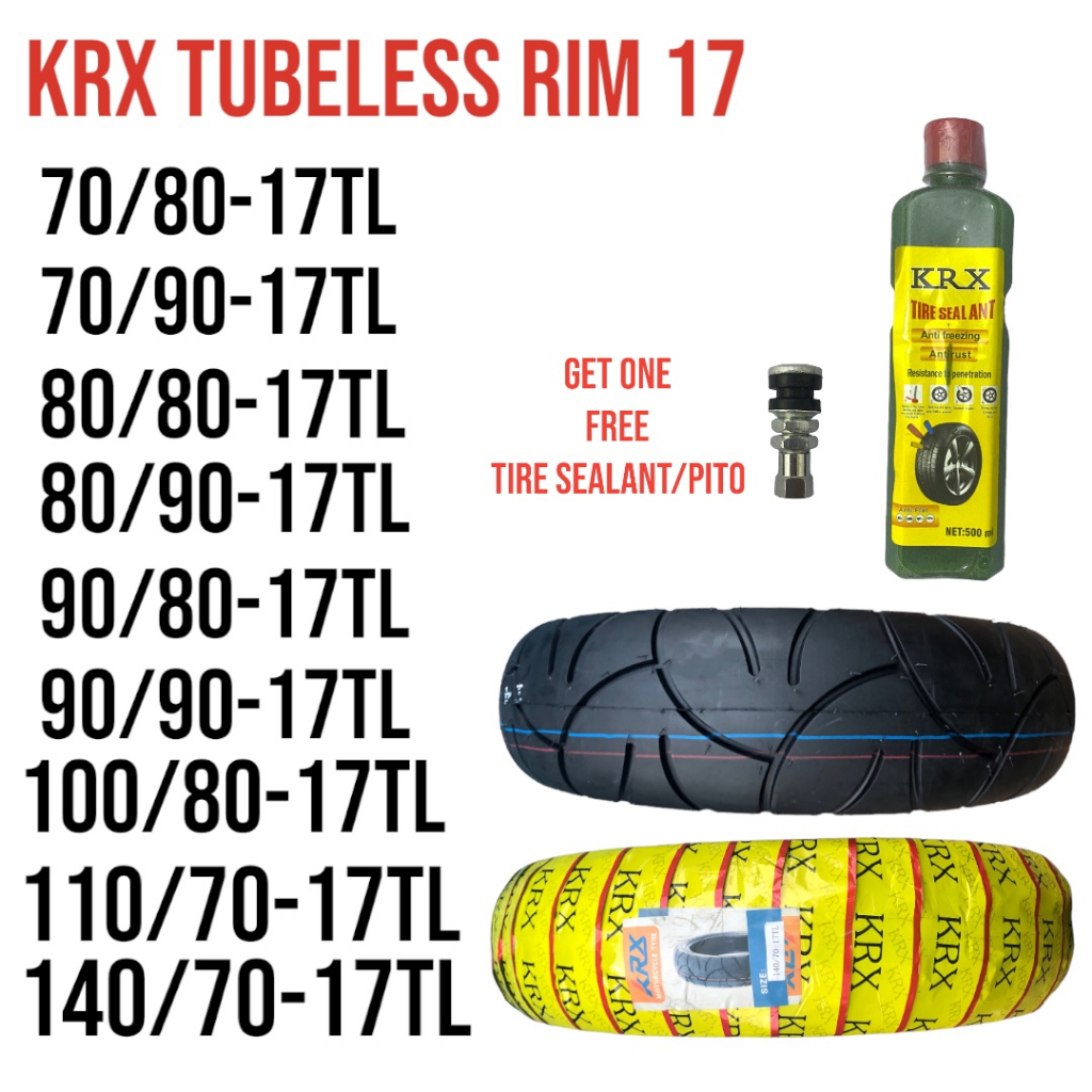 Motorcycle Krx Tubeless Gulong Tire Interior Tube Tires Tl Get One Free