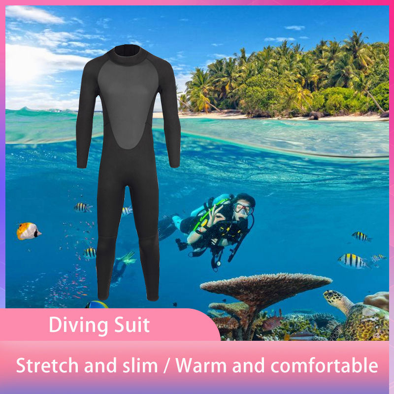 3mm SCR Neoprene Rubber Nylon Wetsuit Thickened Warm Men Full Bodysuit