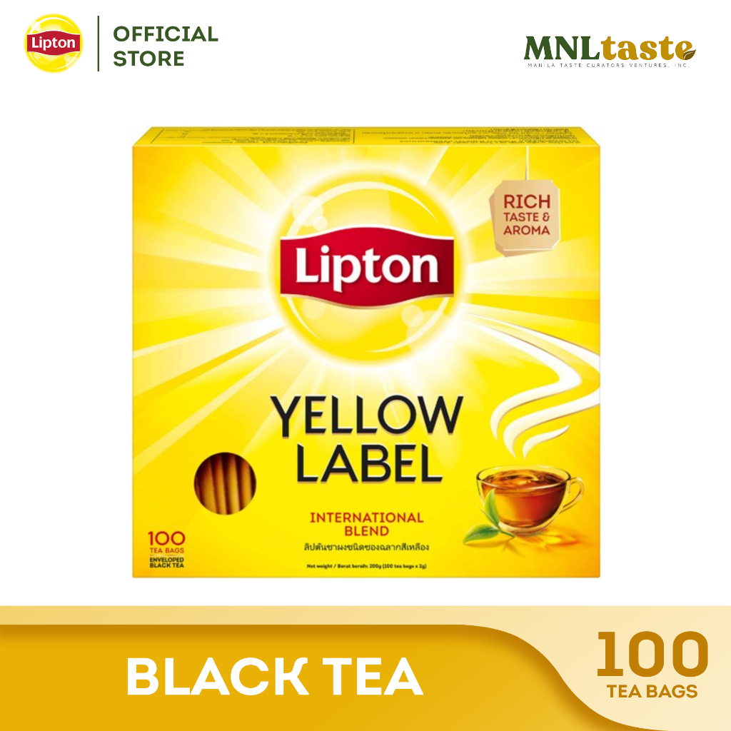 Lipton Yellow Label Black Tea 100 Enveloped Tea Bags Shopee Philippines