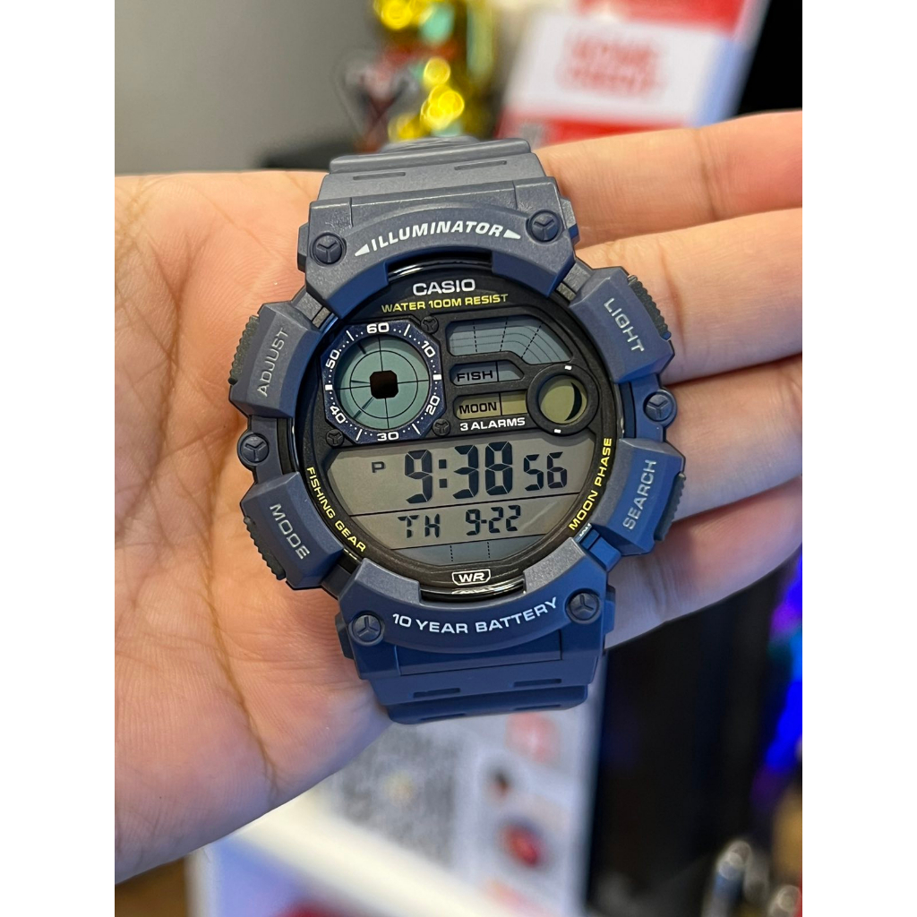 Original Casio Illuminator Digital Blue Resin Band Men S Watch Ws