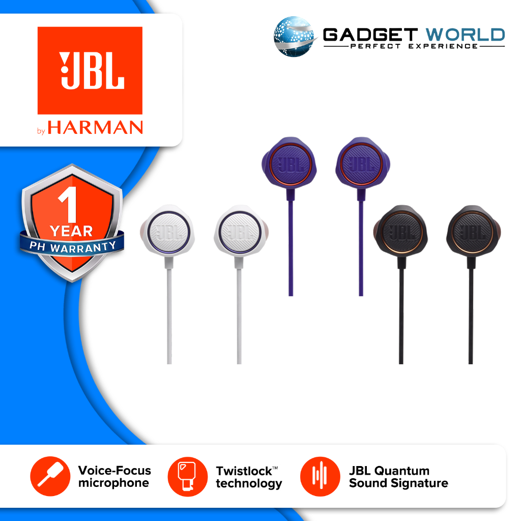 Jbl Quantum Wired In Ear Gaming Headset With Volume Slider And Mic