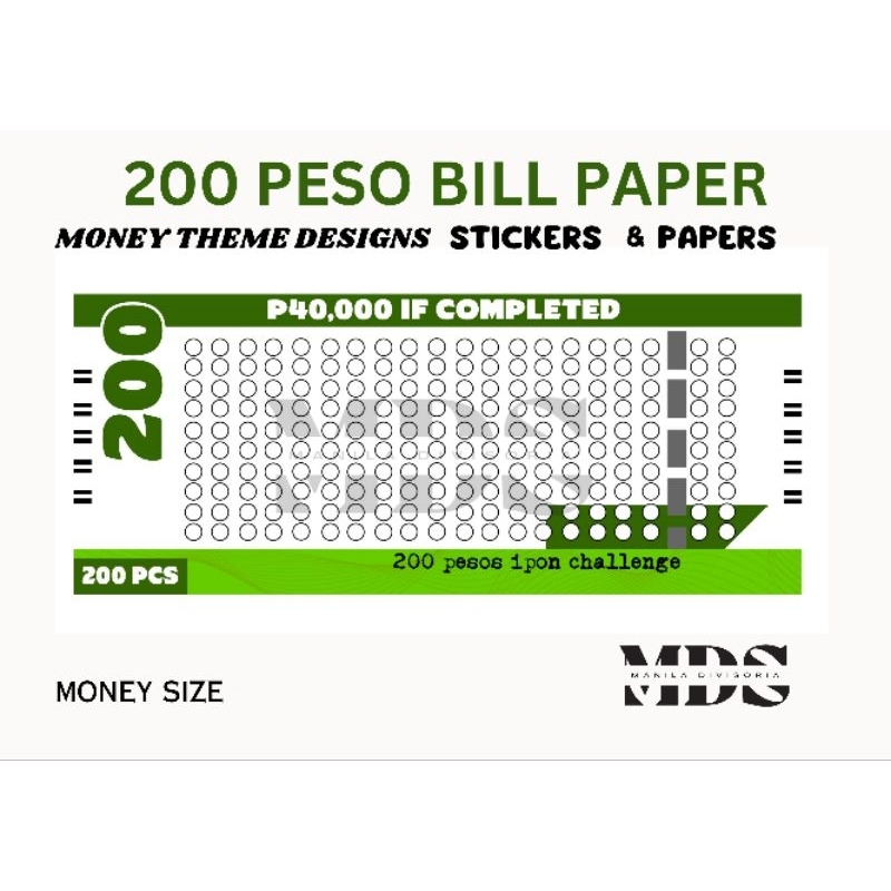 Peso Bills Ipon Challenge Chart Paper Labels Sticker Money Organizer