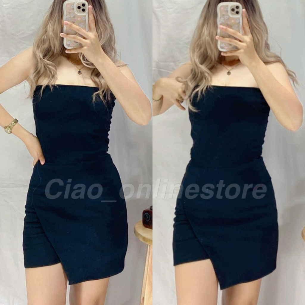 Cerise Tube Overlap Skort Romper By Ciao Onlinestore Shopee Philippines