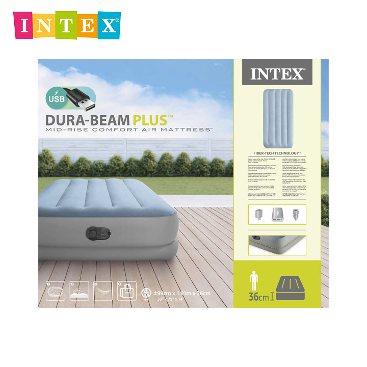 Intex Afb Twin Dura Beam Comfort Airbed W Fastfill Usb Pump Shopee