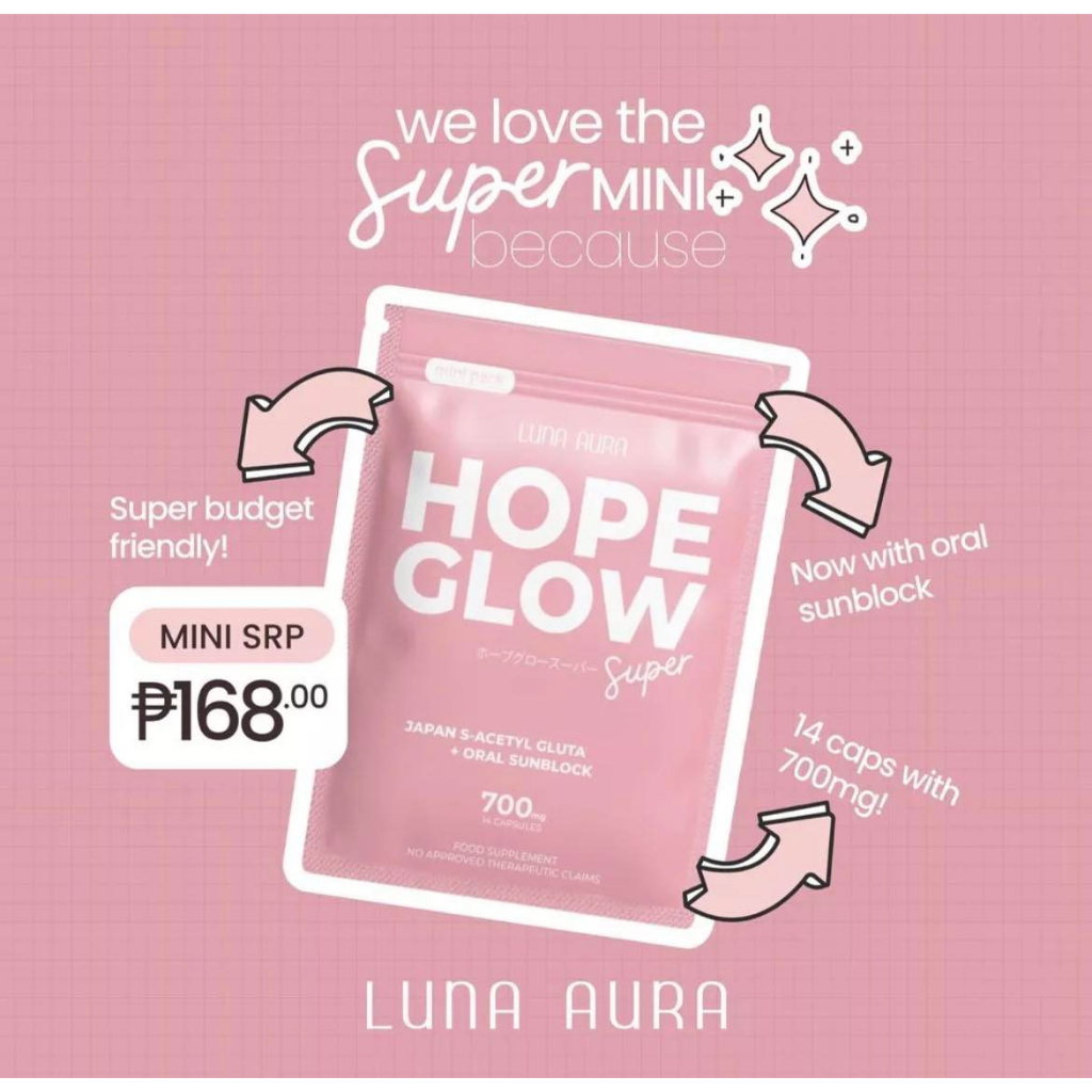 Hope Glow Glutathione Classic Hope Glow Biggie Mini Hope C Skin Pro By