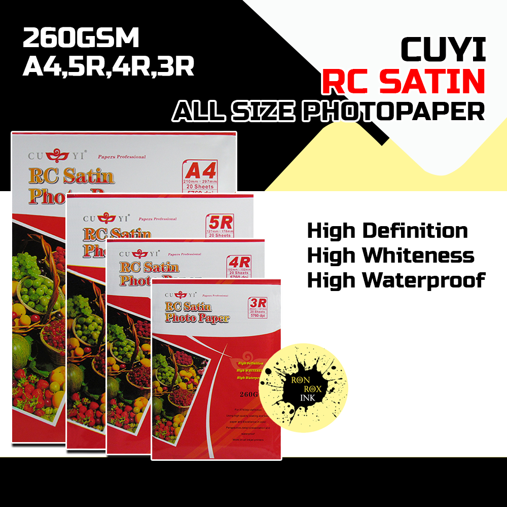 Cuyi Rc Satin Photo Paper Gsm R R R A Size Sheets Pack