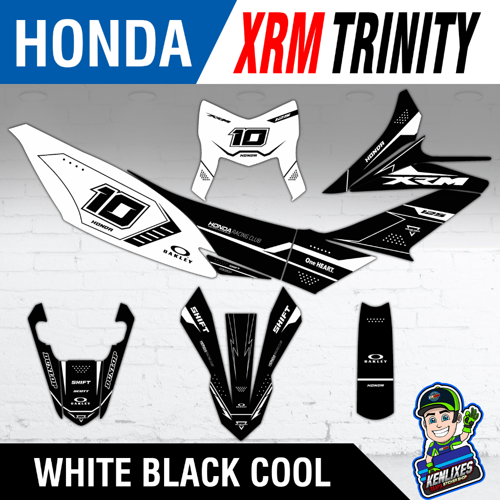 Honda Xrm Trinity Full Body Motorcycle Decals Sticker Black Cool