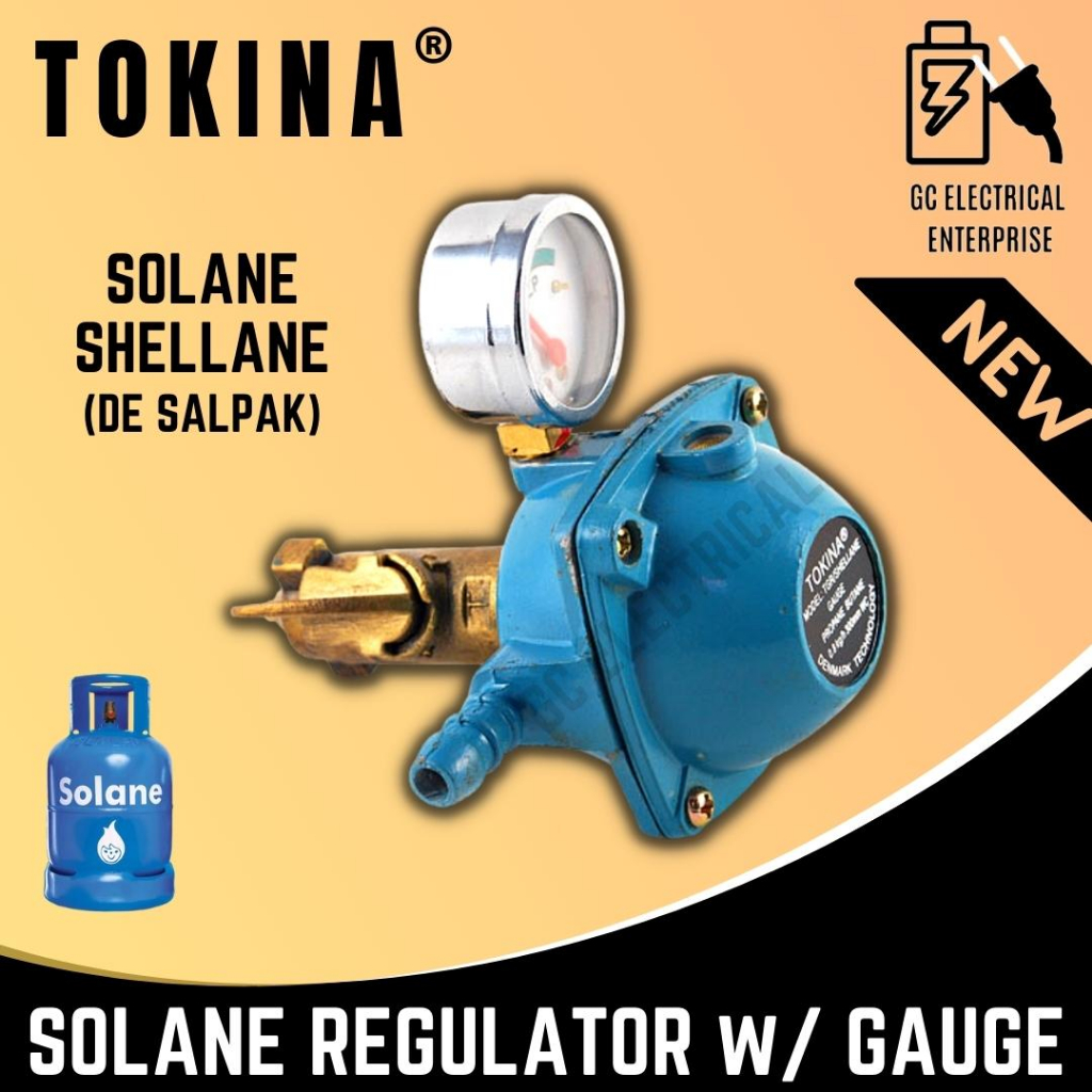 Tokina Solane Lpg Regulator With Gauge For Solane Shellane De Salpak