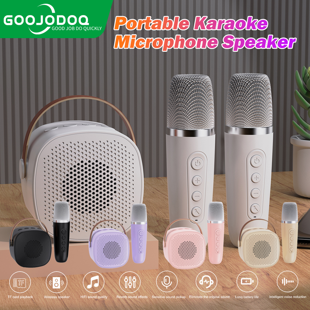 GOOJODOQ Wireless Mini Karaoke Bluetooth Speaker With Microphone