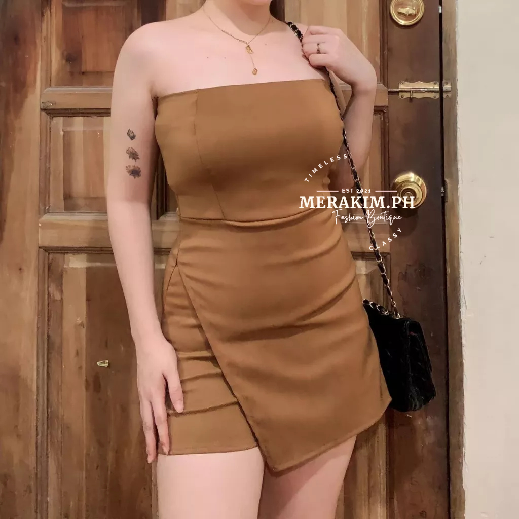 Maddy Tube Romper Skort Overlap Short With Zipper High Quality Shopee