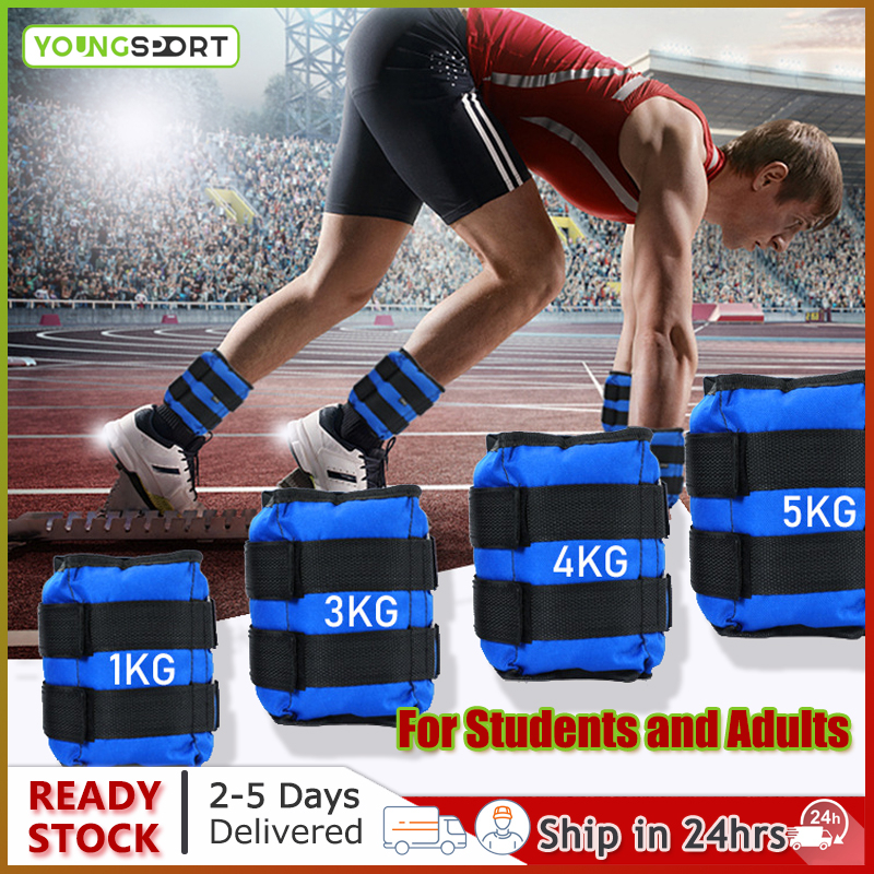 Pair Adjustable Pair Set Leg Ankle Wrist Iron Sand Bag Weights Strap