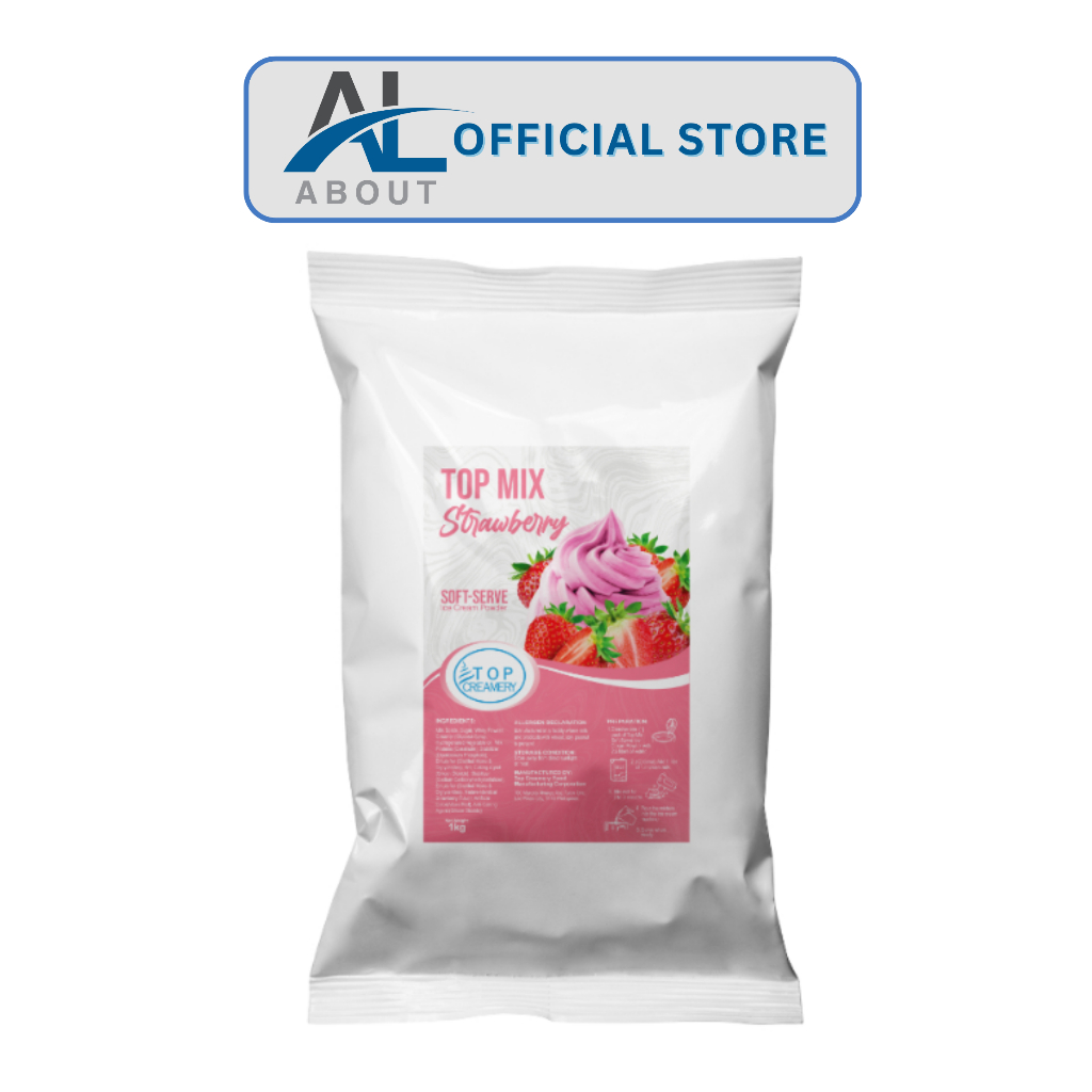 TOP CREAMERY STRAWBERRY TOPMIX Soft Serve Ice Cream Powder 1kg Shopee