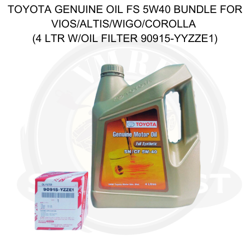 TOYOTA GENUINE OIL FS 5W40 BUNDLE FOR VIOS ALTIS WIGO COROLLA 4 LTR W