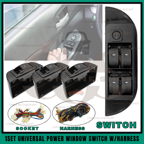 COS 9569 12V Universal Power Window Switch Kit Set With Wiring