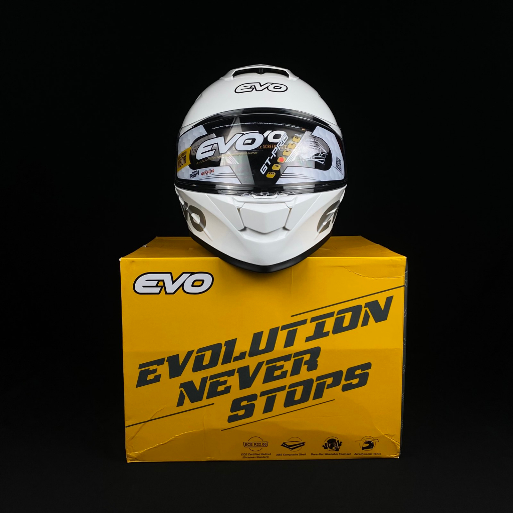 EVO Gt Pro Dark Mono Full Face Dual Visor Helmet With Free Clear Lens