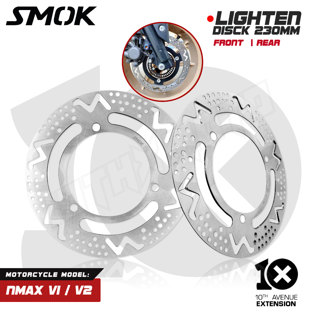 10THX SMOK Thailand Lighten Disc Set Front Rear 230MM For NMAX V1 V2