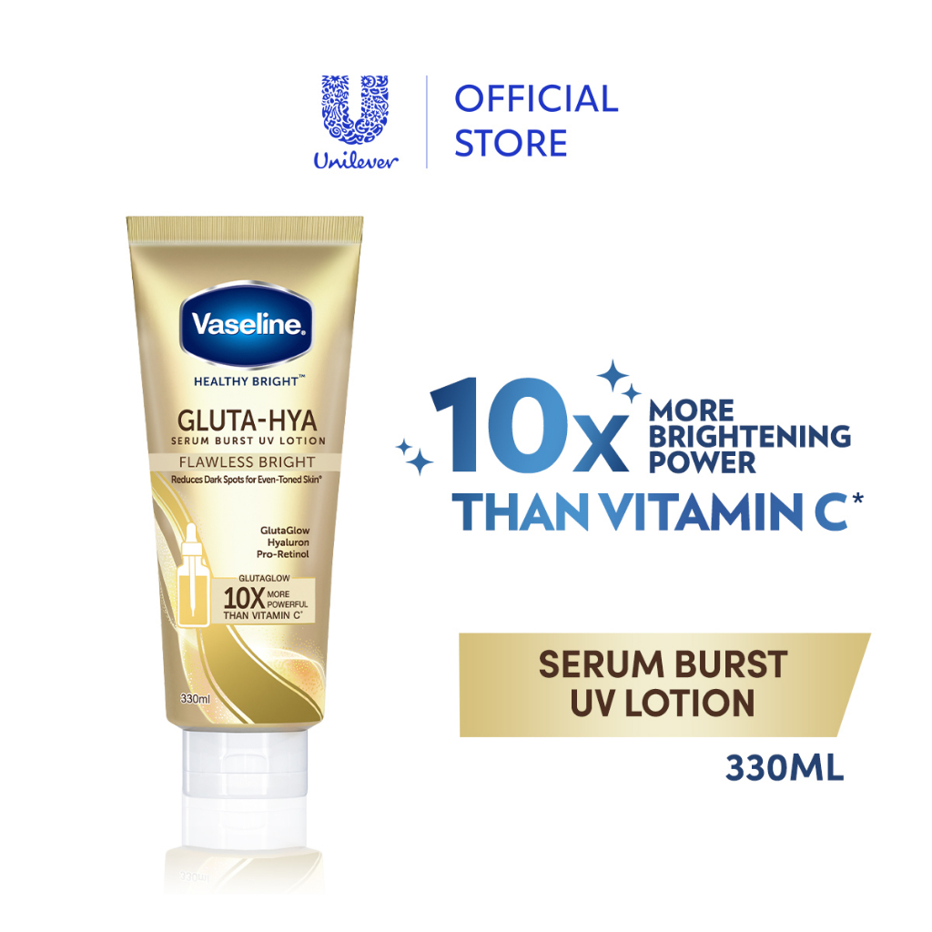 Vaseline Gluta Hya Serum Burst Uv Body Lotion Flawless Bright Ml