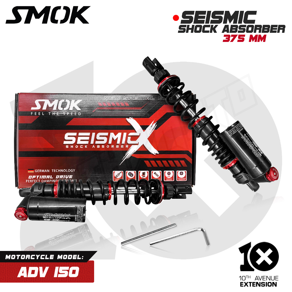 10THX SMOK Seismic X Shock Adjustable 375MM Semi Lowered For Adv 150