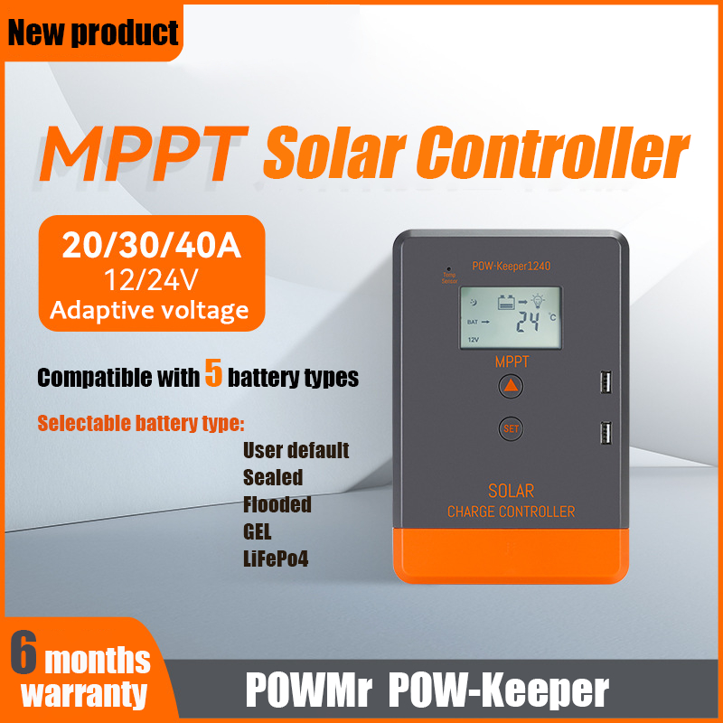 PowMr MPPT 20A 30A 40A Solar Charger Controller 12V 24V Solar Panel