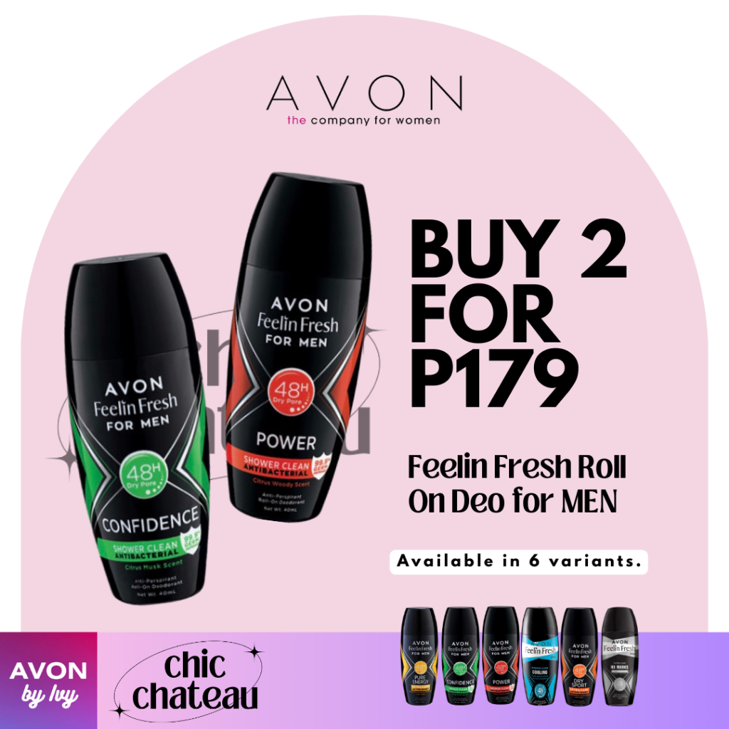 AVON Feelin Fresh Antiperspirant Roll On Deodorant FOR MEN 40ml