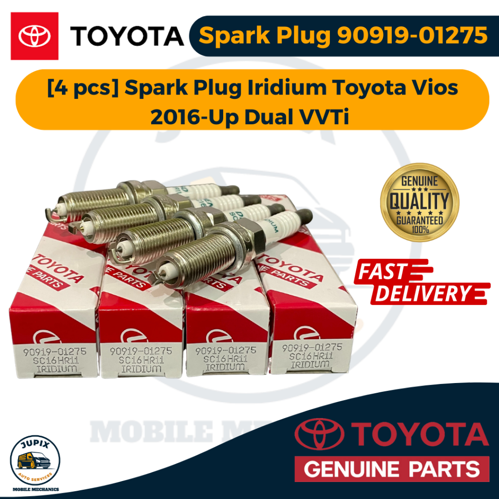 4 PCS Toyota Spark Plug Iridium Toyota Vios 2016 Up Dual VVTi 90919