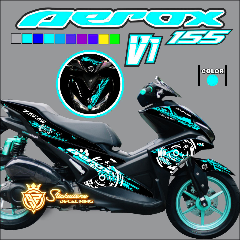 Yamaha Aerox V Circuit Design Full Sticker Decals Printed