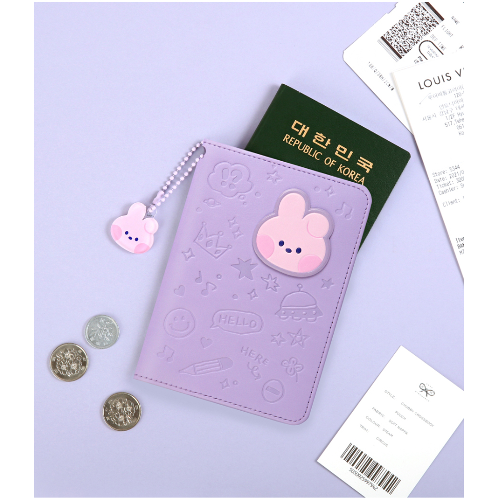 BTS BT21 OFFICIAL Minini Leather Patch Passport Cover COOKY Shopee