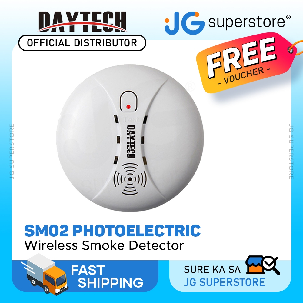 DAYTECH Photoelectric Wireless Smoke Detector Fire Preventive Alarm