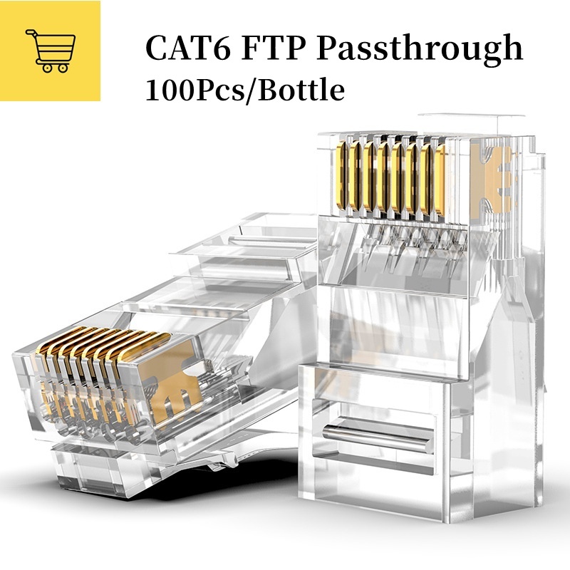 Pcs Cat Ftp Rj Passthrough Tagusan Pass Through Metal Shield Rj