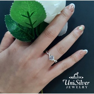 Unisilver 925 Silver Solitaire Engagement Ring RS559 1001 Shopee