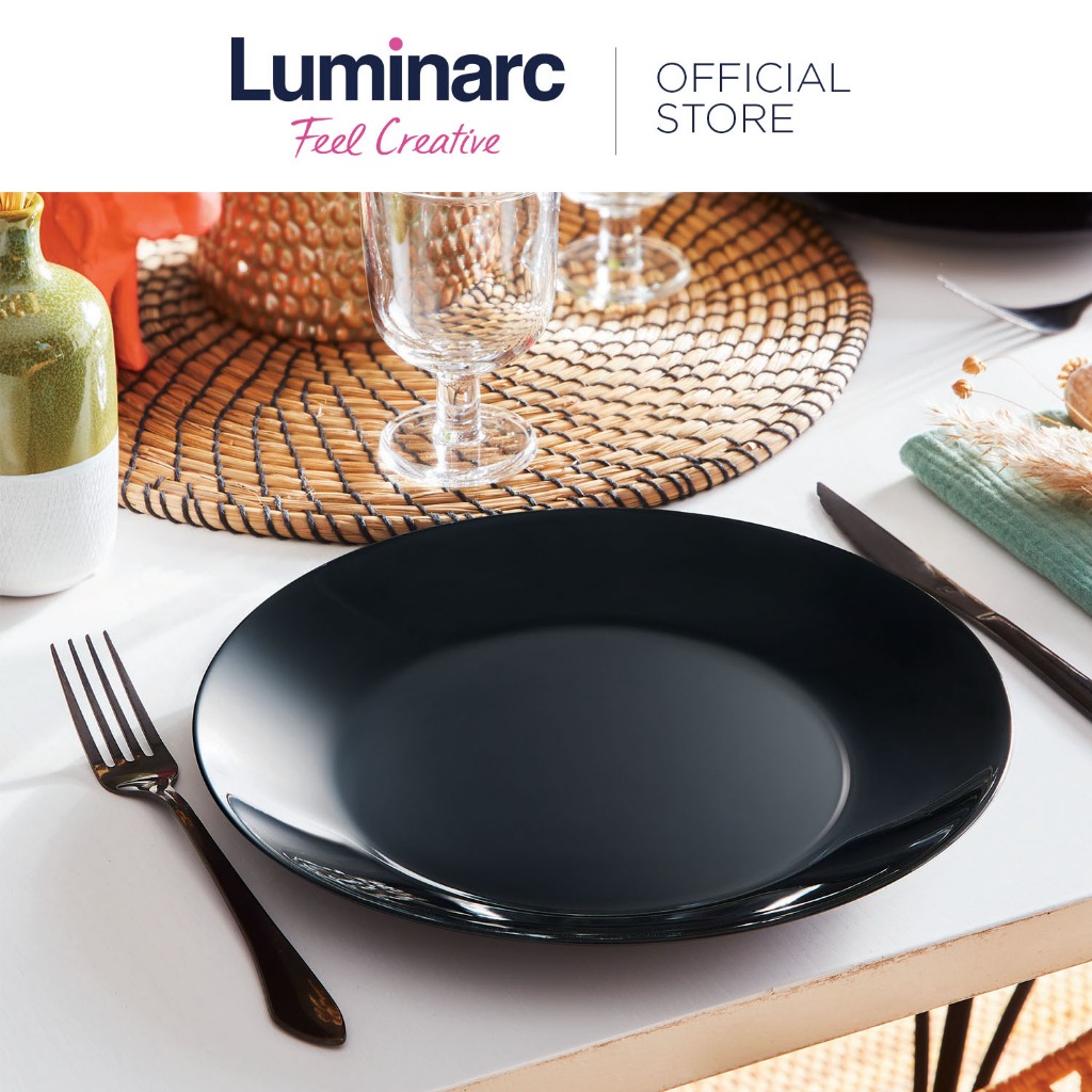 Luminarc Pc Zelie Black Dinner Plate Cm Plates Set Shopee Philippines