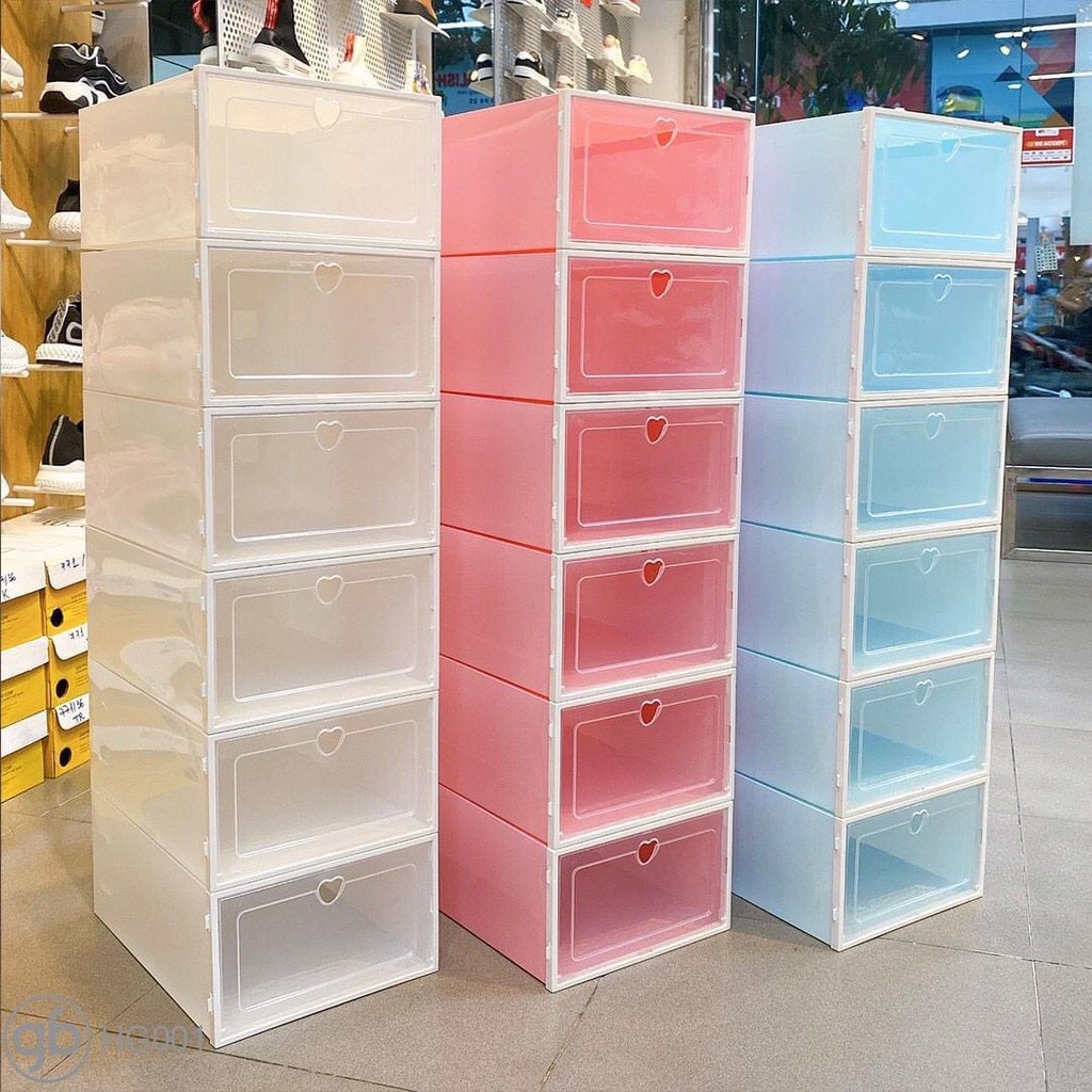 Big Size Hard Plastic Shoe Box Colorful Shoes Rack Storag Organizer