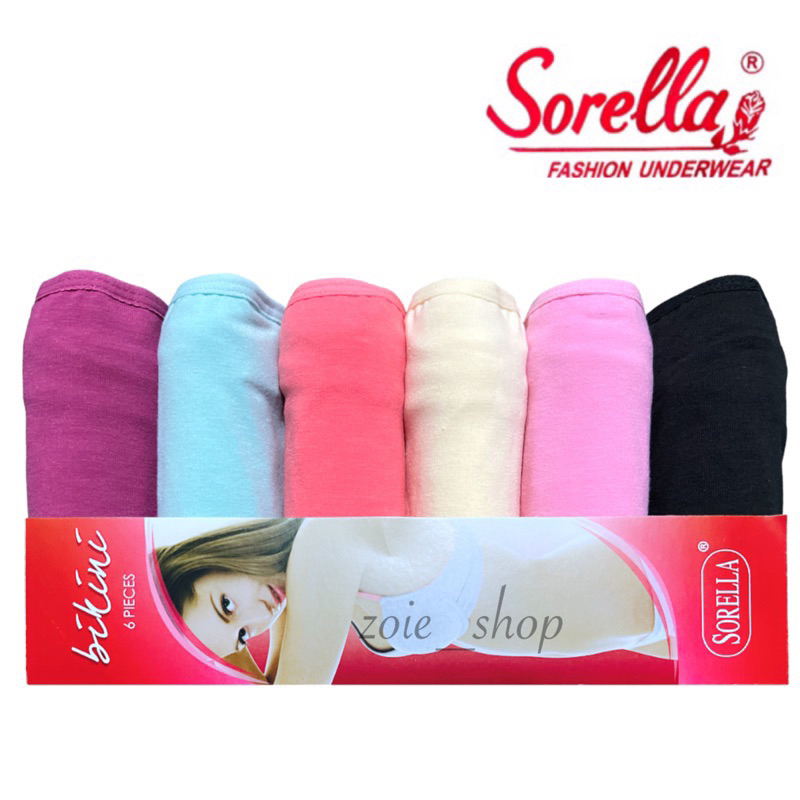 6in1 Original Sorella Panty Cotton Spandex Ultralow Bikini Shopee