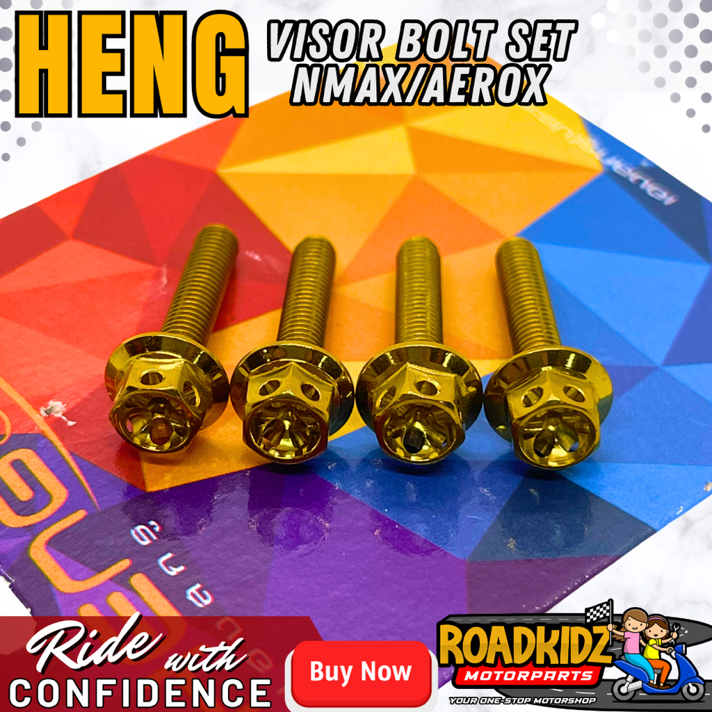 HENG VISOR BOLT SET NMAX AEROX V1 V2 4PCS Shopee Philippines