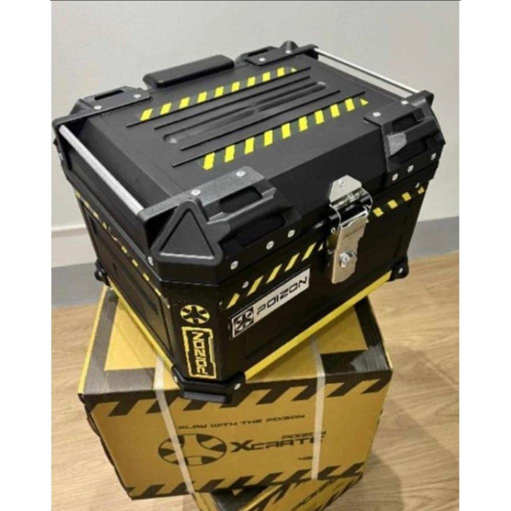 Brand New Sec Black Shadow 45 Liters Alloy Top Box With Bracket