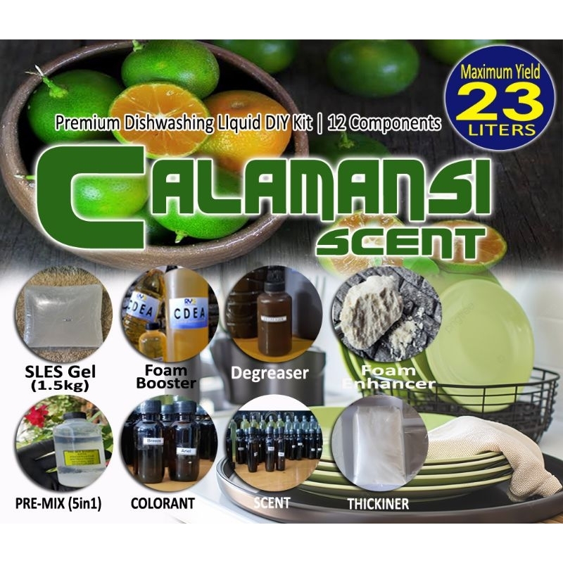 Calamansi Scent Premium Dishwashing Liquid DIY Kit 13 Components With