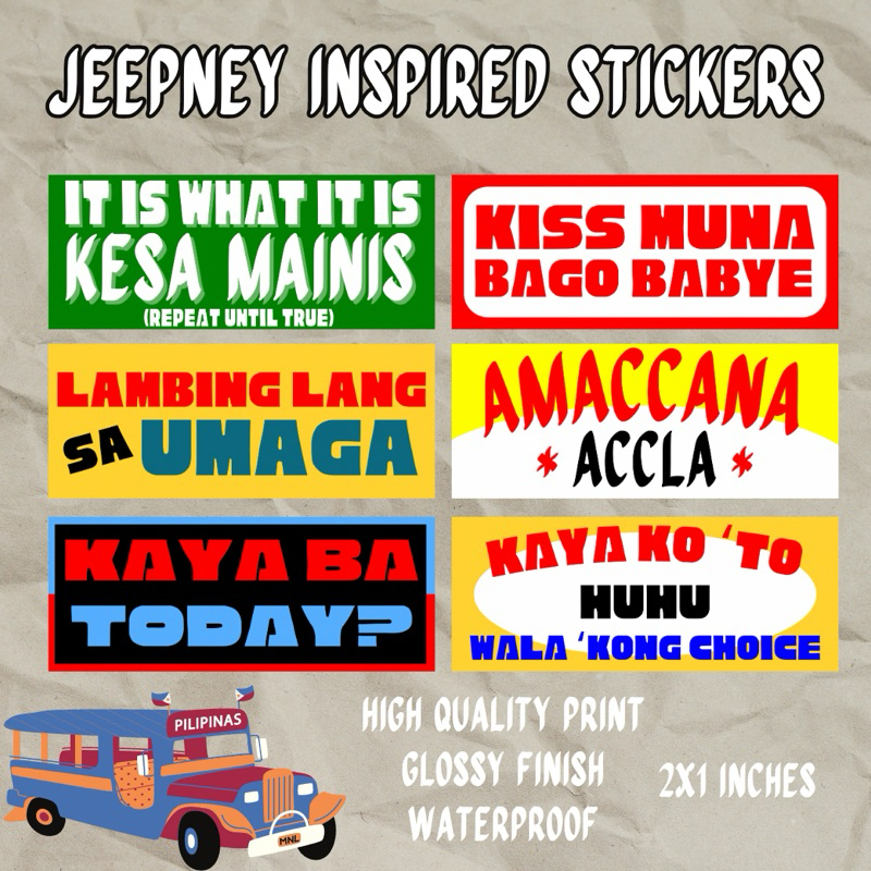 Jeepney Inspired Stickers Printedbyniks Shopee Philippines