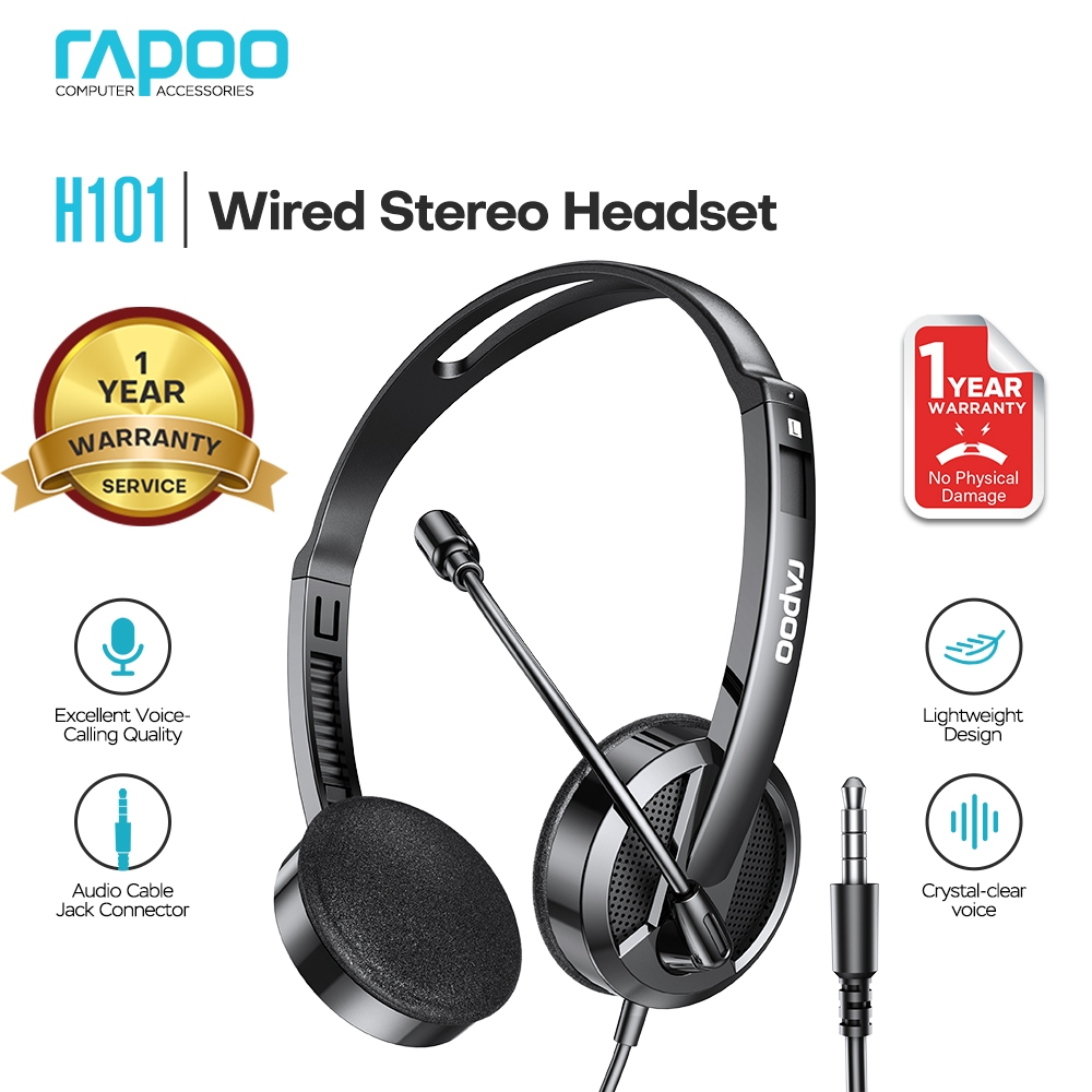 Rapoo H Wired Stereo Headset On Ear Stereo Gaming Headphones With